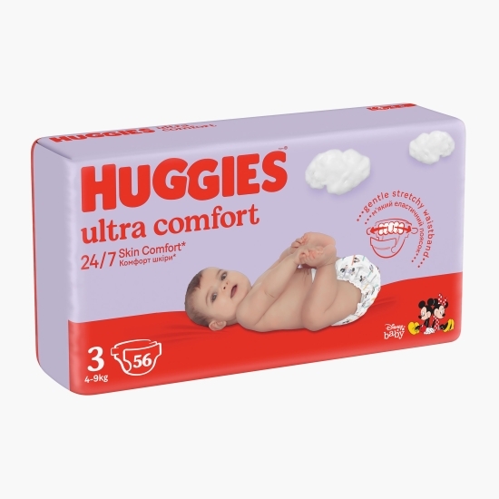 Scutece Ultra Comfort Jumbo unisex mărimea 3, 4-9 kg, 56 buc