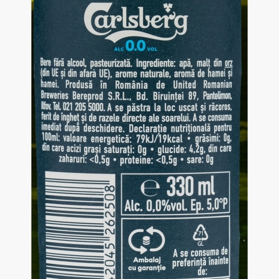 Bere blondă fără alcool sticlă 0.33l