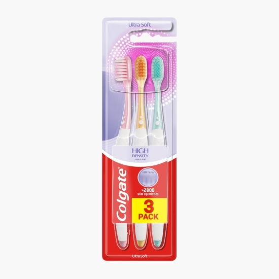 Pachet: 3x periuță de dinți cu peri foarte moi High Density Ultra Soft