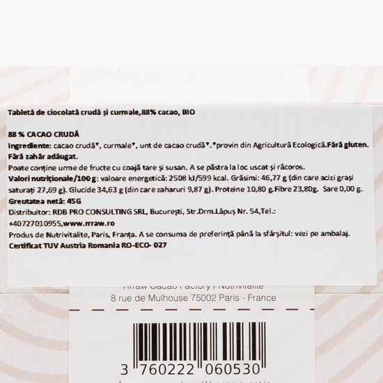 Trufe de cacao crudă cu lemn dulce și curmale eco 100g