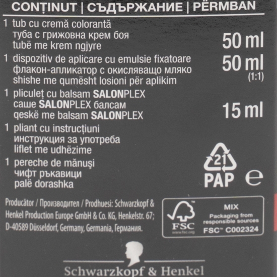 Vopsea de păr permanentă Professional Performance, 4-2 șaten mahon, 115ml