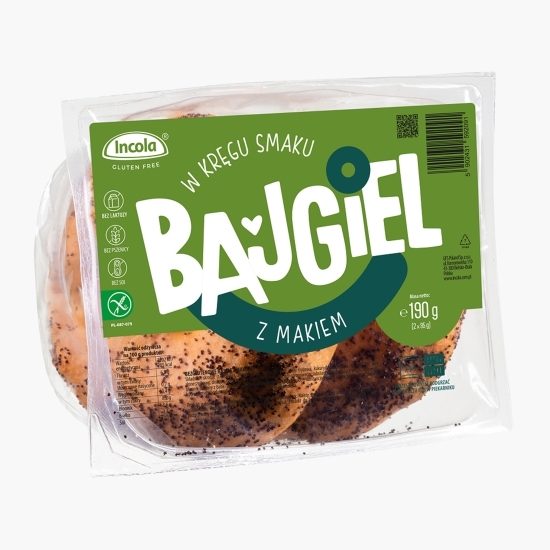 Chiflă bagel fără gluten, cu semințe de mac 2x95g