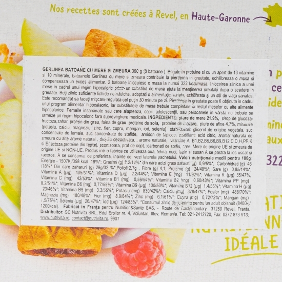 Batoane măr-zmeură 360g, 8 buc