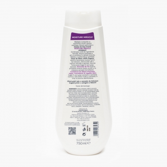 Gel de duș cremă cu iris și uleiuri prețioase Moisture Miracle, 400ml