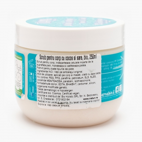 Scrub de corp cocos și sare bio 250ml