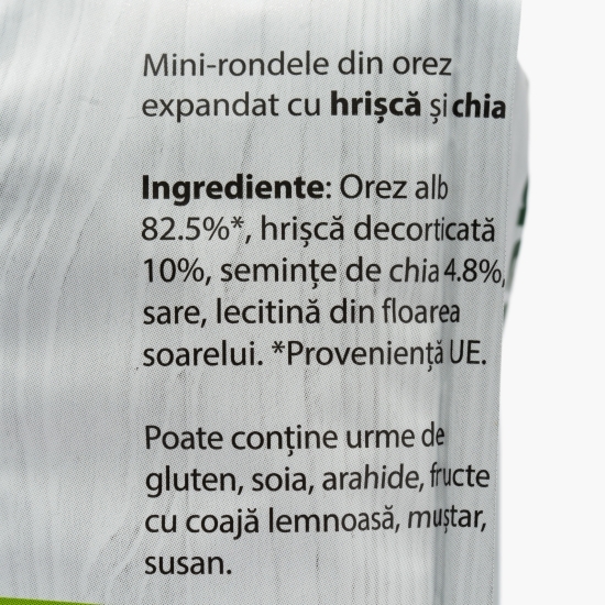Mini-rondele din orez expandat cu hrișcă și chia 50g