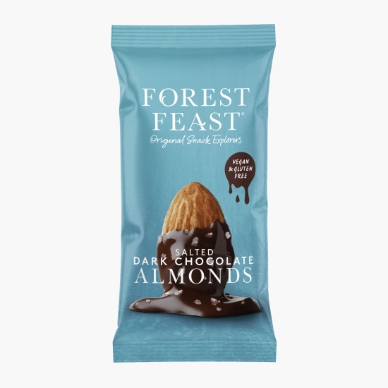 Migdale sărate învelite în ciocolată belgiană neagră 40g