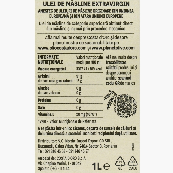 Ulei de măsline extravirgin 1l