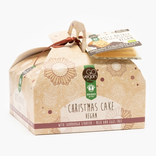 Cozonac vegan ecologic de Crăciun cu bucăți de ciocolată neagră 500g
