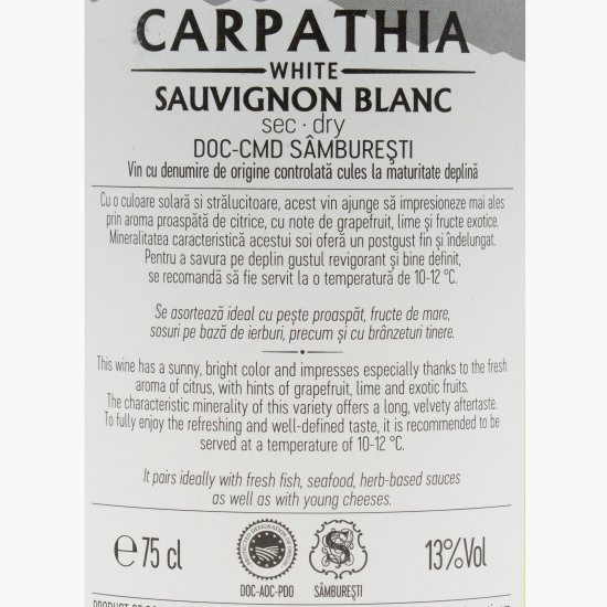 Vin alb sec Sauvignon Blanc, 13%, 0.75l