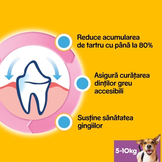 Batoane dentare pentru câini de talie mică, 7 buc, 110g, DentaStix