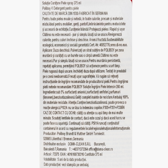 Soluție spray pentru curățare piele 375ml 