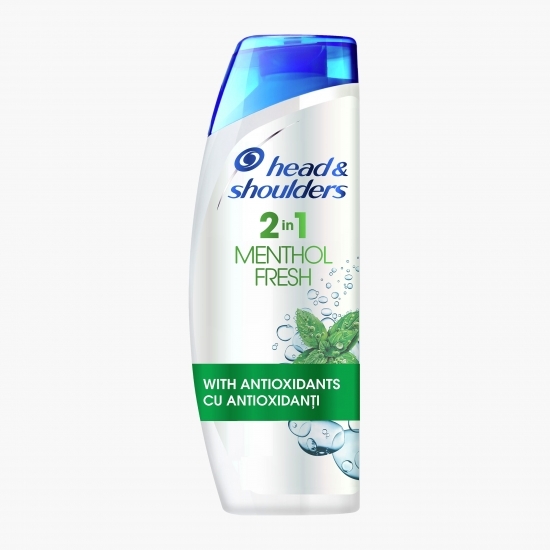 Șampon anti-mătreață Menthol Fresh 2 în 1 pentru păr normal 400ml