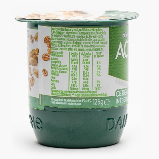 Iaurt cu ovăz integral și nuci 125g