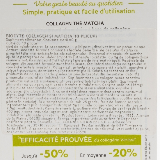 Collagen și matcha anti-îmbătrânire 10 plicuri