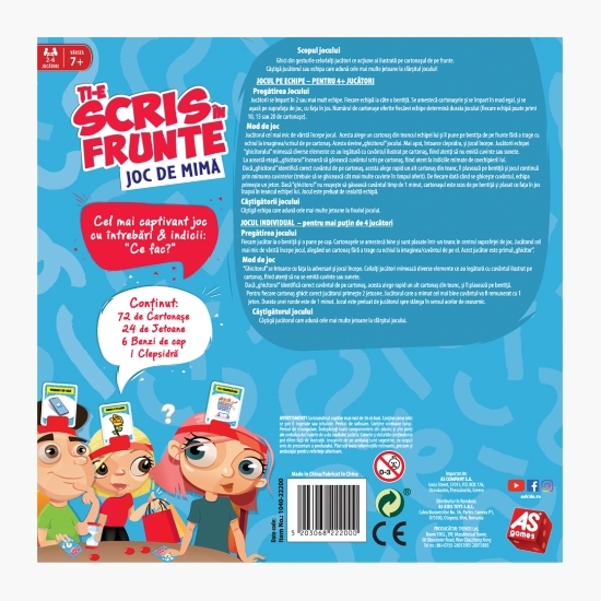 Joc - Ți-e scris în frunte (joc de mimă) 10+ ani