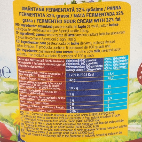 Smântână 32% grăsime 500g