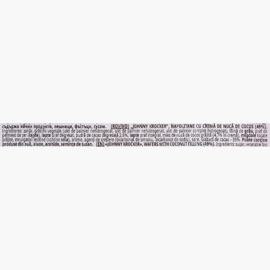 Napolitane cu cremă de cocos Johnny Krocker, 350g