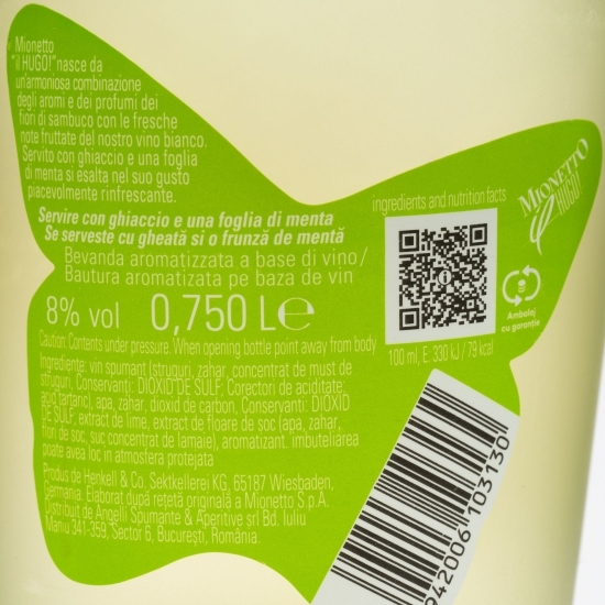 Vin alb frizzante IL Hugo, 8%, 0.75l