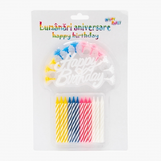 Lumânări aniversare „Happy Birthday”