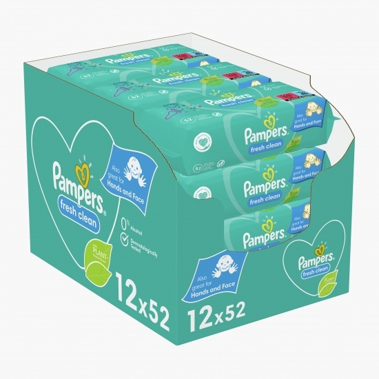 Șervețele umede pentru bebeluși Fresh Clean 12x52 buc