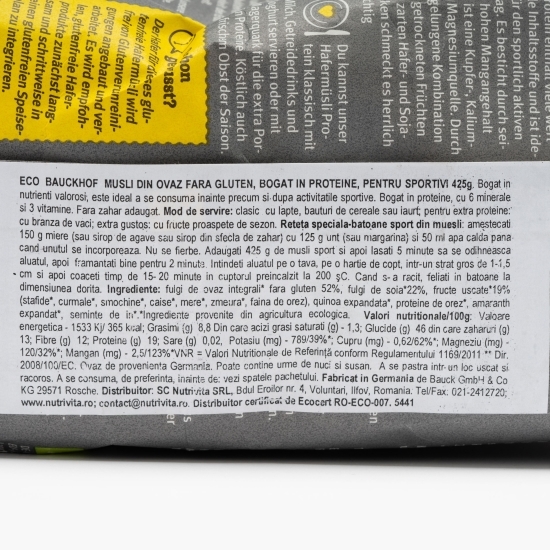 Musli ovăz pentru sportivi fără gluten 425g
