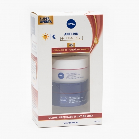 Duo pack Cremă de zi antirid + Cremă de noapte antirid, 2x50ml