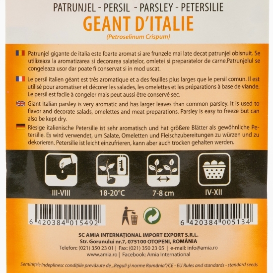 Semințe de pătrunjel 7g