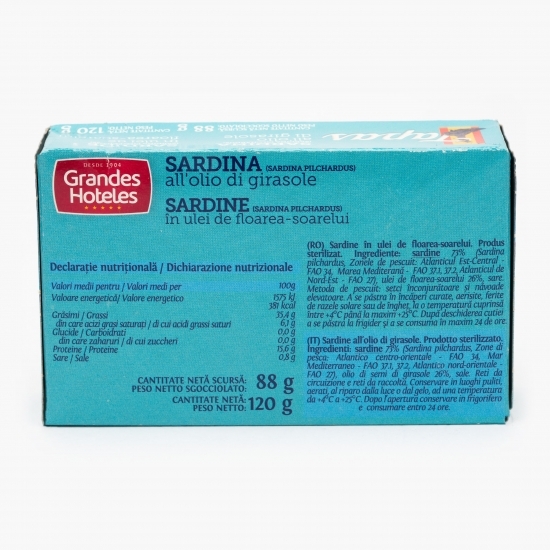 Sardine în ulei de floarea-soarelui 120g