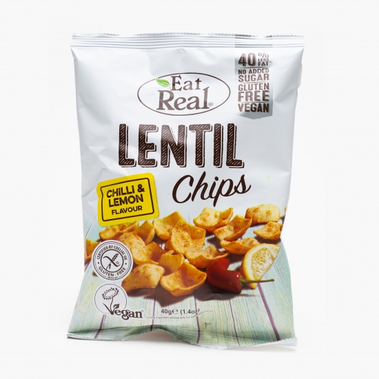 Chipsuri de linte cu ardei iute și lămâie fără gluten 40g