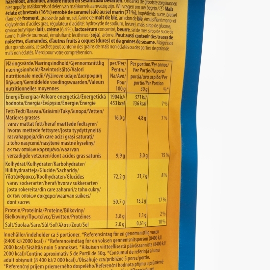 Popcorn cu glazură de caramel, sare de mare și covrigei 140g