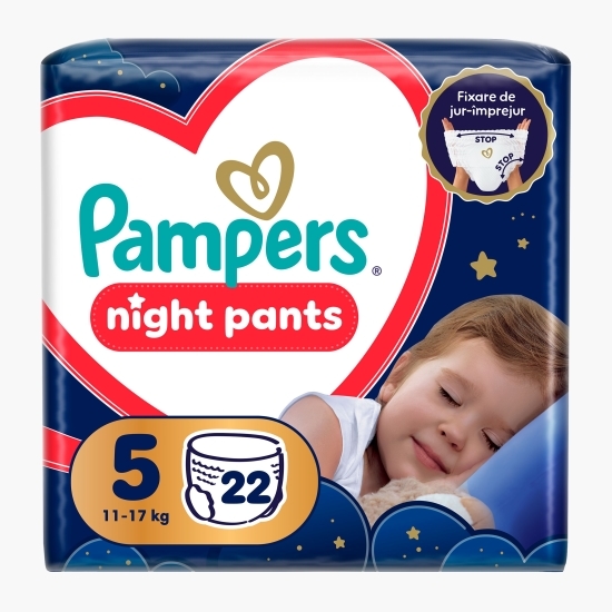 Scutece chiloțel Night Pants mărimea 5, 11-17kg, 22 buc