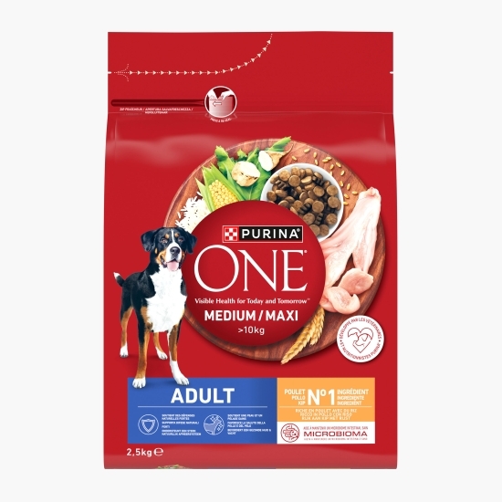 Hrană uscată pentru câini Adult, Medium/Maxi, 2.5kg, pui cu orez