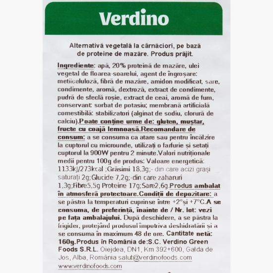 Cârnați vegetali, prăjiți 160g