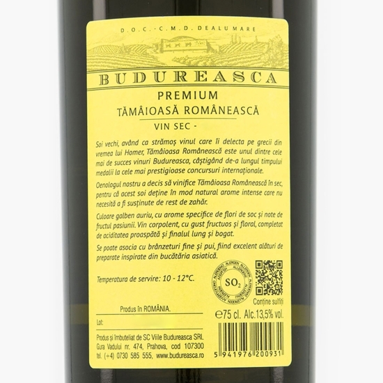 Vin alb sec Tămâioasă Românească, 13.5%, 750ml