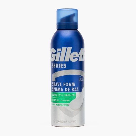 Spumă de ras calmantă cu aloe vera Sensitive Series, 0.25l