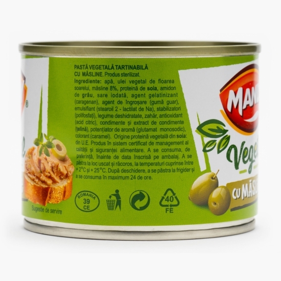 Pastă vegetală tartinabilă cu măsline verzi 200g
