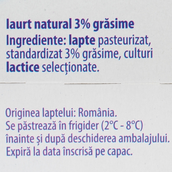 Iaurt natural 3% grăsime, 6+2 gratuite, 8x140g