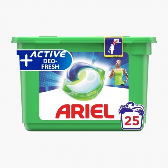 Detergent de rufe capsule All in One Pods +Active Deo Fresh, 25 spălări