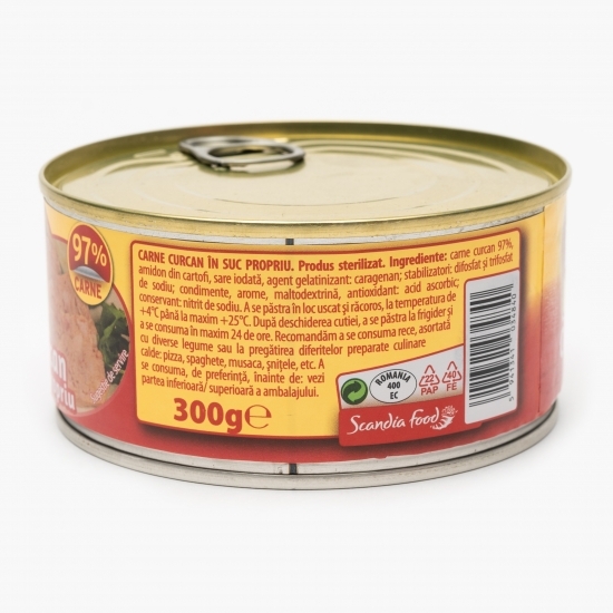 Carne curcan în suc propriu 300g