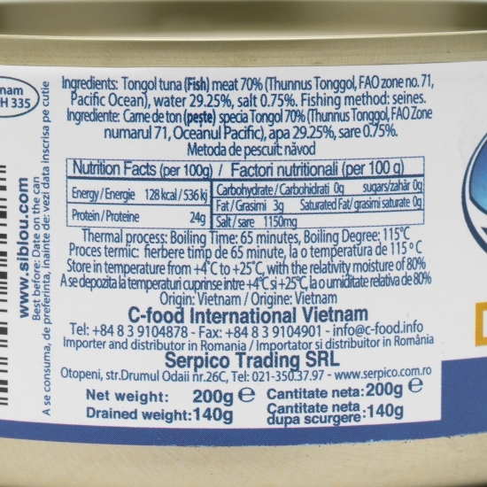 Ton solid în apă 200g