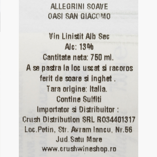 Vin alb sec Oasi San Giacomo, 13%, 750ml
