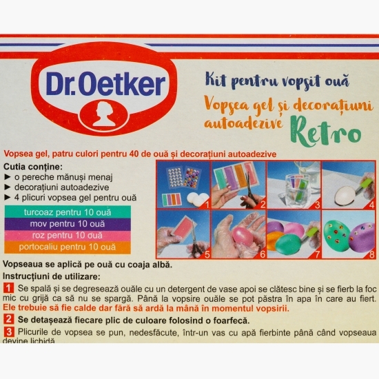 Vopsea gel pentru ouă Retro, 40 ouă, 20ml