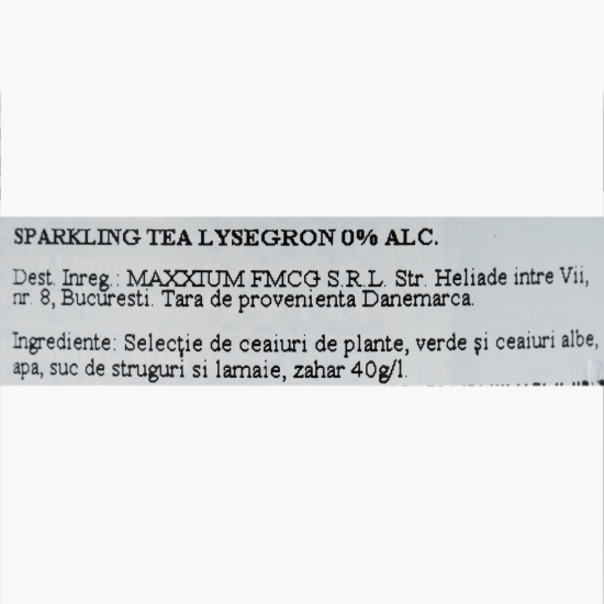 Ceai spumant organic Lysegron, 0% alc. 0.75l