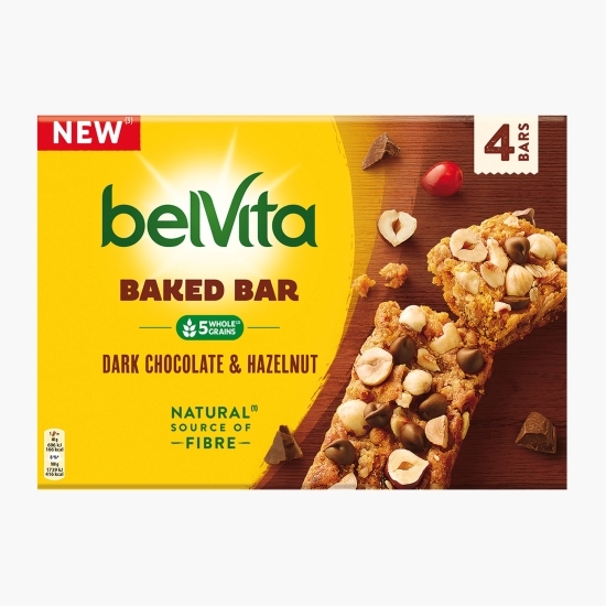 Batoane din cereale cu ciocolată neagră și alune (4 buc) 160g