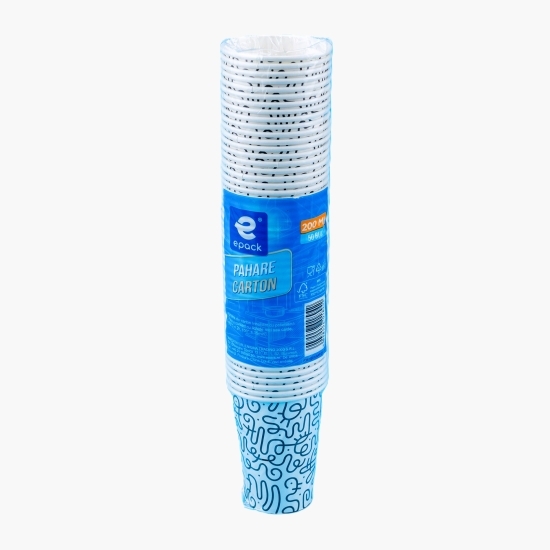 Pahare carton pentru băuturi calde/reci 200ml 50 buc