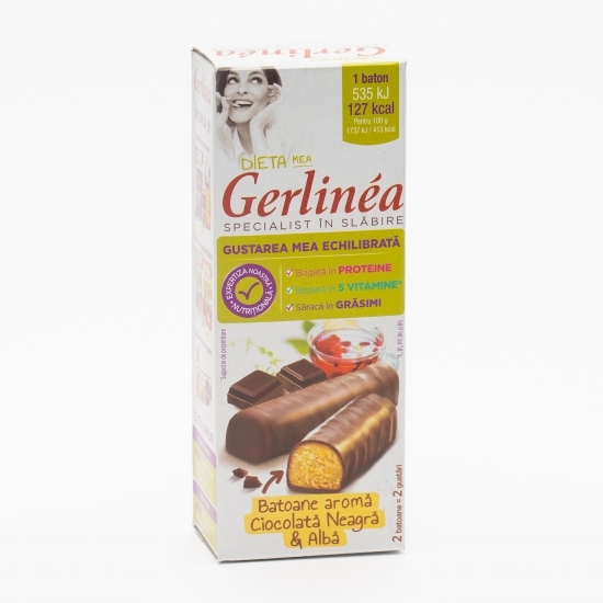 Batoane cu ciocolată albă și neagră 2x21g