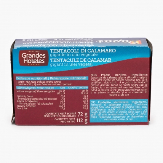 Tentacule de calamar gigant în ulei vegetal 112g