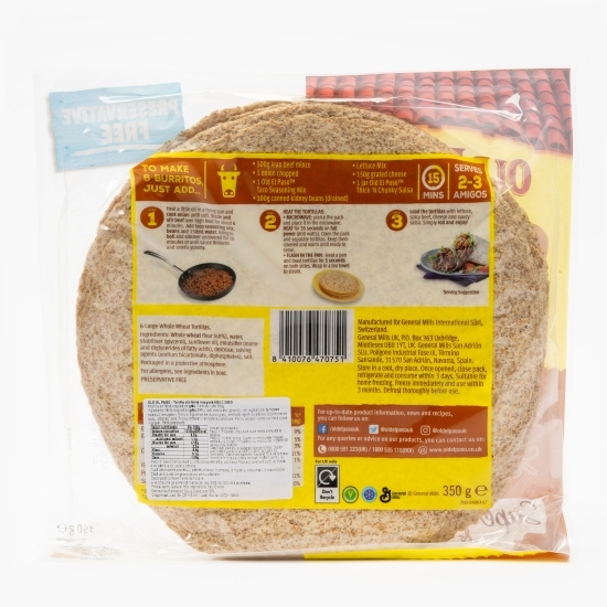 Tortillas din făină integrală (6buc) 350g