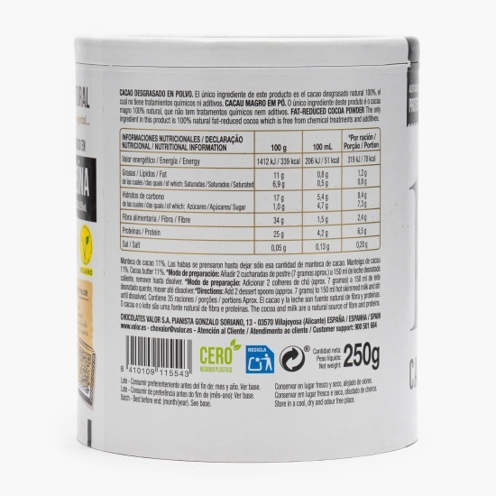 Cacao pudră 100% Natural Cocoa 250g